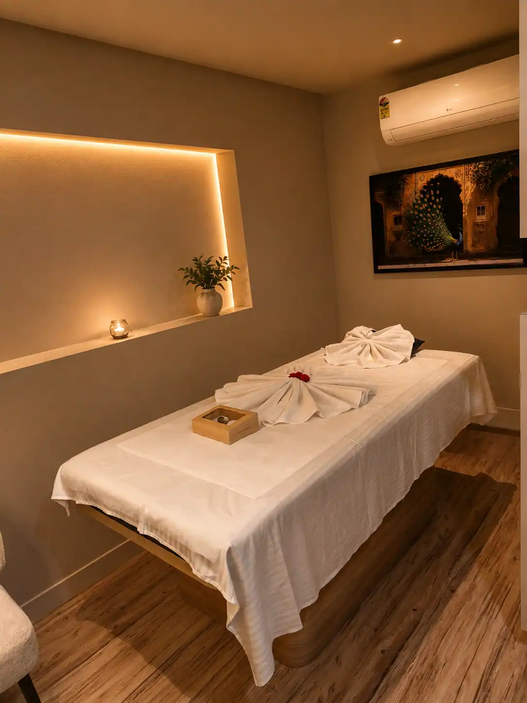 Private massage treatment suite at Mudita Luxury Spa, Jayanagar Bengaluru